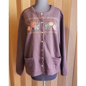 Breckinridge Fall/Autumn Vintage XL brown button up sweater